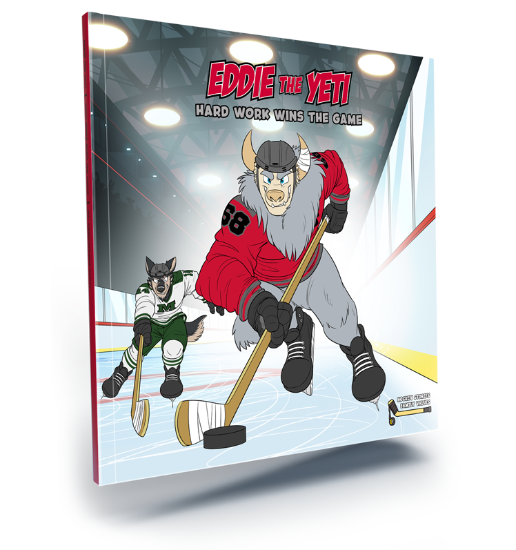 eddie the yeti, eddie the yeti hockey, hockey books, kids hockey books, childrens hockey book