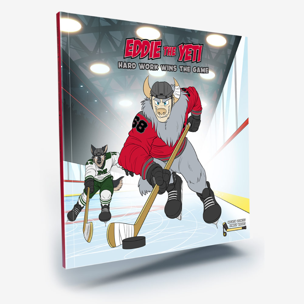 eddie the yeti, eddie the yeti hockey, hockey books, kids hockey books, childrens hockey book