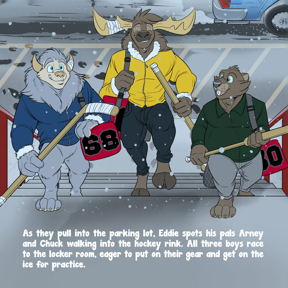 eddie the yeti, eddie the yeti hockey, hockey books, kids hockey books, childrens hockey book